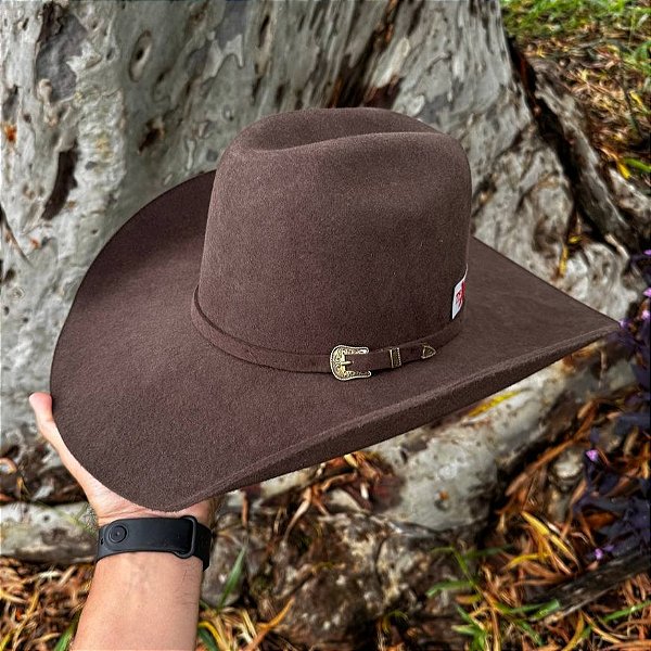 Chapéu Texas Indian TXI Brown Felt 30X - Marrom