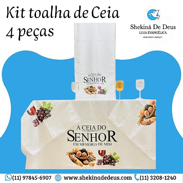 Kit com 04 toalhas de Santa Ceia