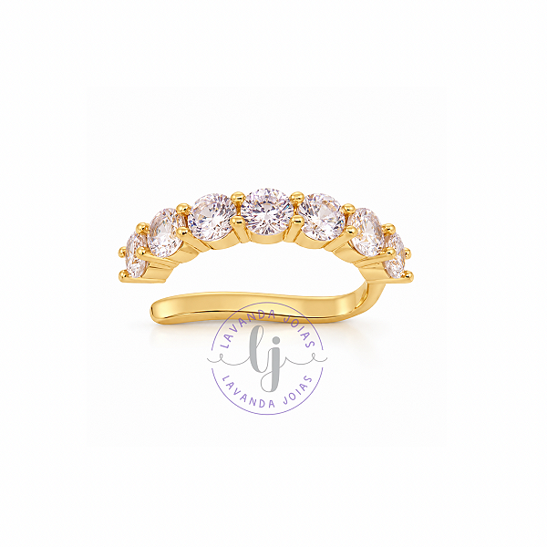 Piercing Fake Zircônia Cristal em banho ouro 18k