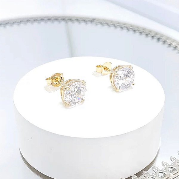 Brinco Ponto de Luz banho Ouro 18k