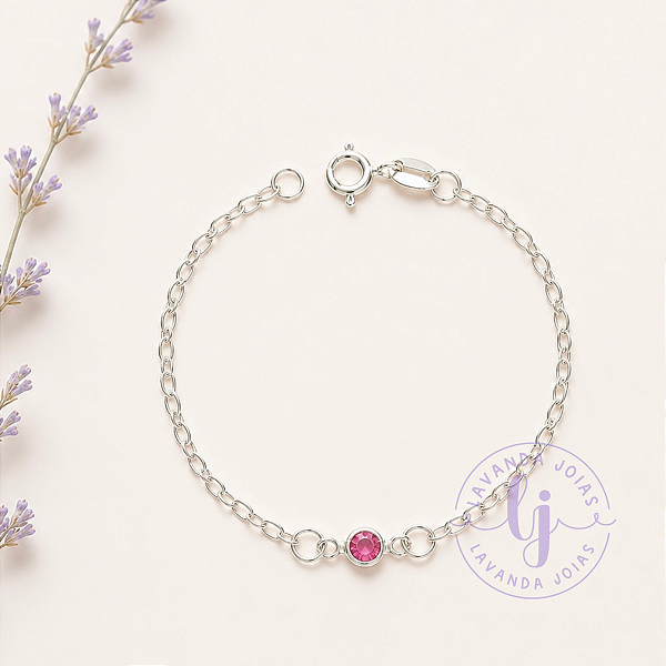 Pulseira Baby Colorida Prata 925