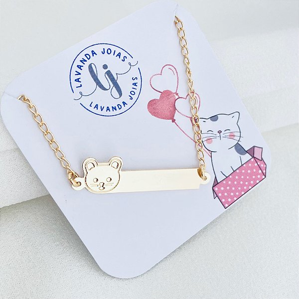 Pulseira Plaquinha em banho Ouro 18k