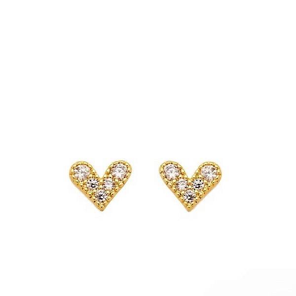 Brinco Mini Coração no banho Ouro 18k