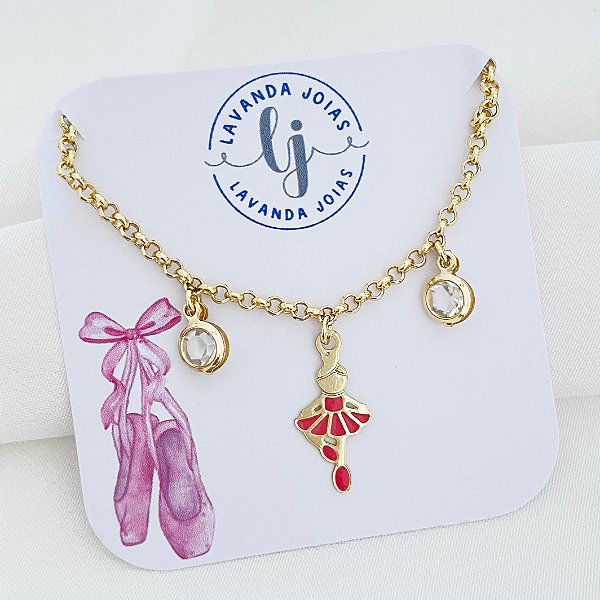 Pulseira Bailarina em banho Ouro 18k