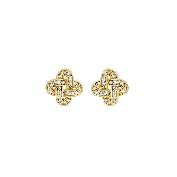 Brinco cravejado Elos em Banho Ouro 18k