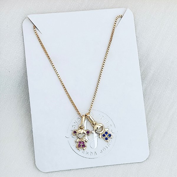 Colar Filhos banho Ouro 18k