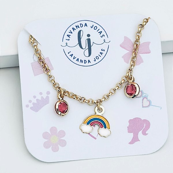 Pulseira Arco iris Boneca em banho Ouro 18k