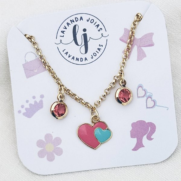 Pulseira Coração Boneca em banho Ouro 18k