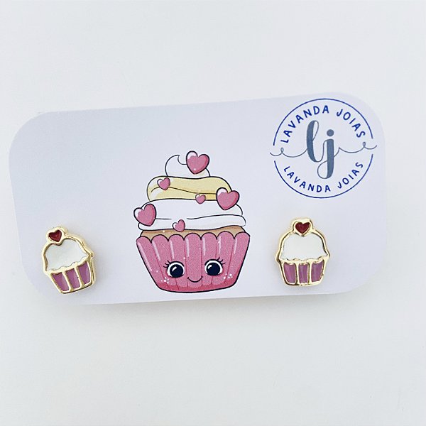 Brinco CupCake banho Ouro 18k