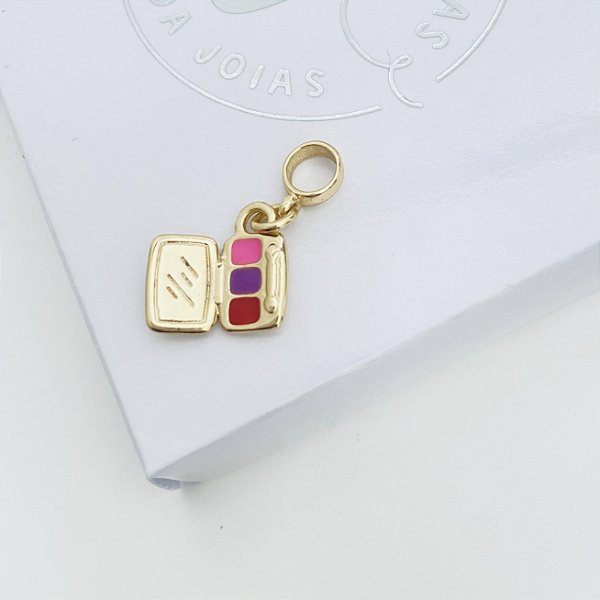 Berloque Make Boneca em banho Ouro 18k