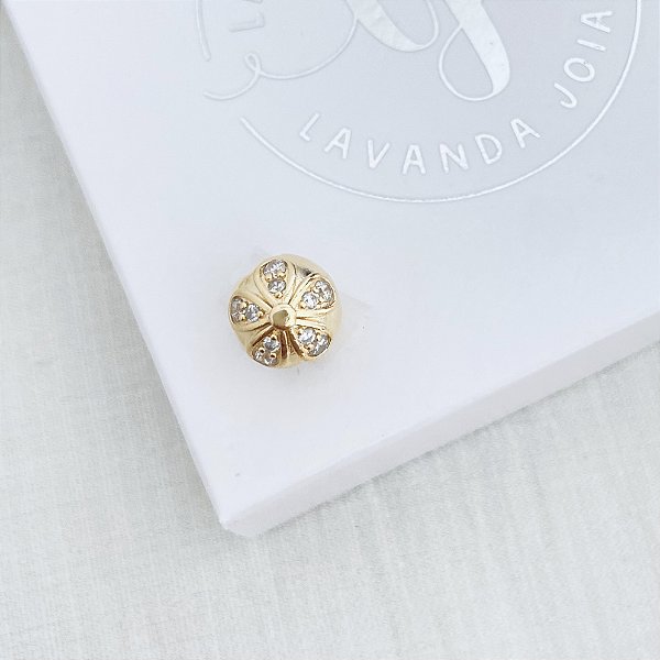 Berloque Flor Luxo em banho Ouro 18k