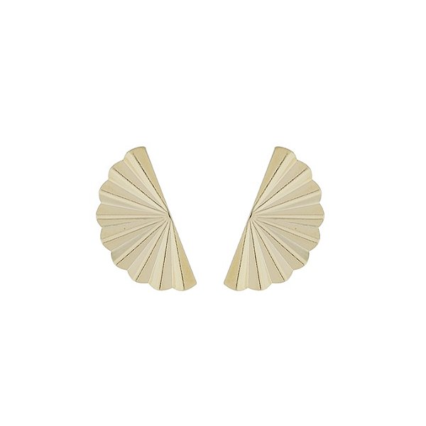 Brinco Leque banho Ouro 18k