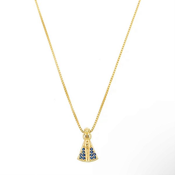 Colar Pingente Nossa Senhora banho Ouro 18k