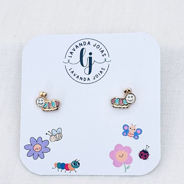 Brinco Baby Centopeia banho Ouro 18k