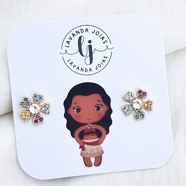 Brinco Flor Mágica banho Ouro 18k