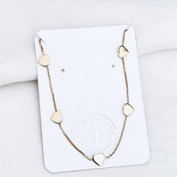 Pulseira Corações banho Ouro 18k