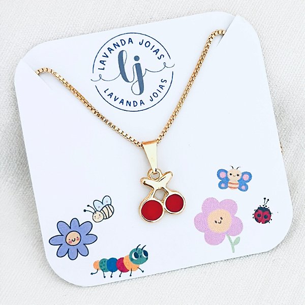 Colar Cerejinha banho Ouro 18k