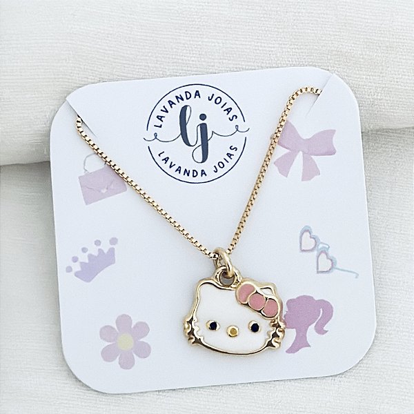 Colar Gatinha Kitty banho Ouro 18k
