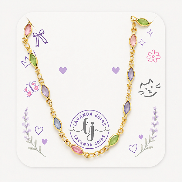 Colar Colors banho Ouro 18k