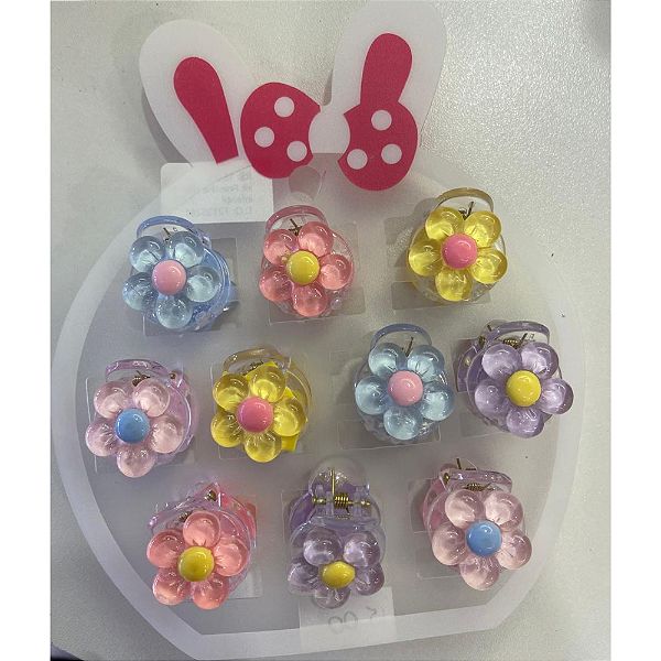 KIT PRESILHA FLOR INFANTIL COM 10 UNIDADES