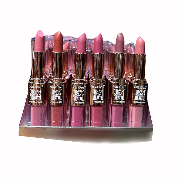 BATOM MATTE E GLOSS 2 EM 1 - CORES SORTIDAS