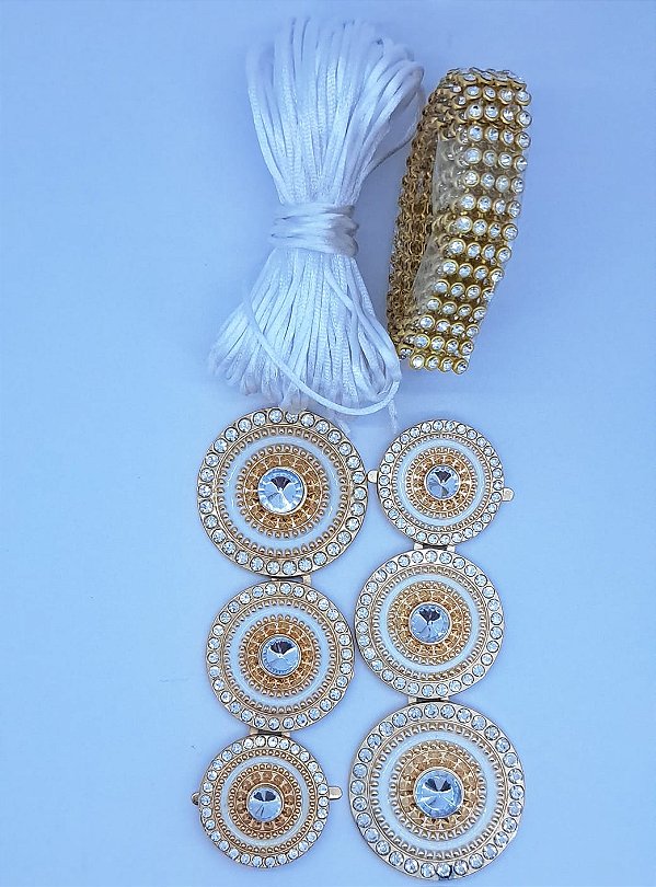 Kit Cabedal Mandala em metal - branco