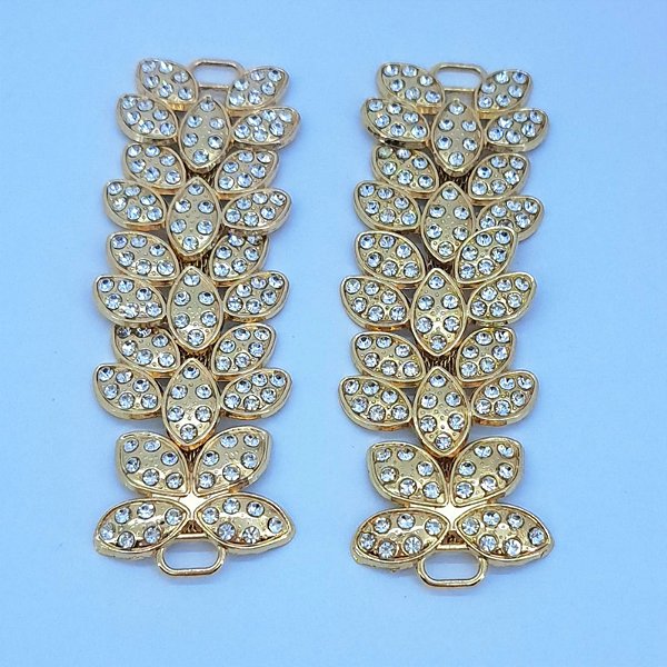Cabedal Lateral Folhagem dourado