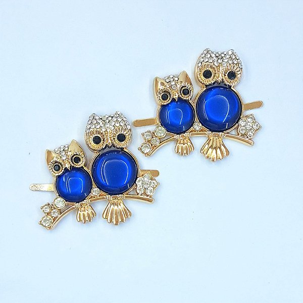 Cabedal Coruja Mãe e filha - Azul royal