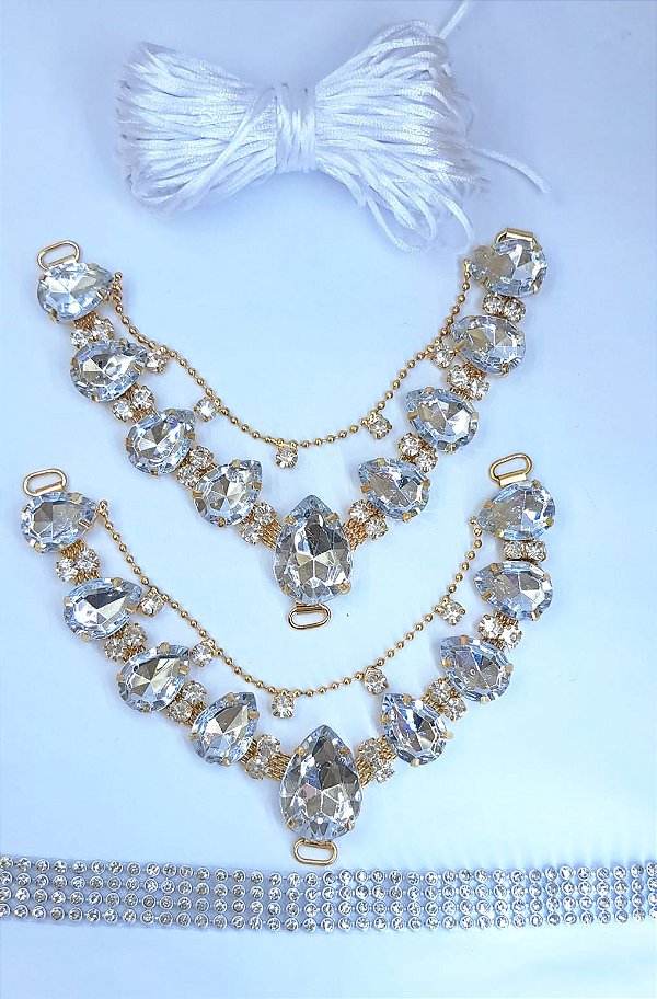 Kit Cabedal Gotas Cristal