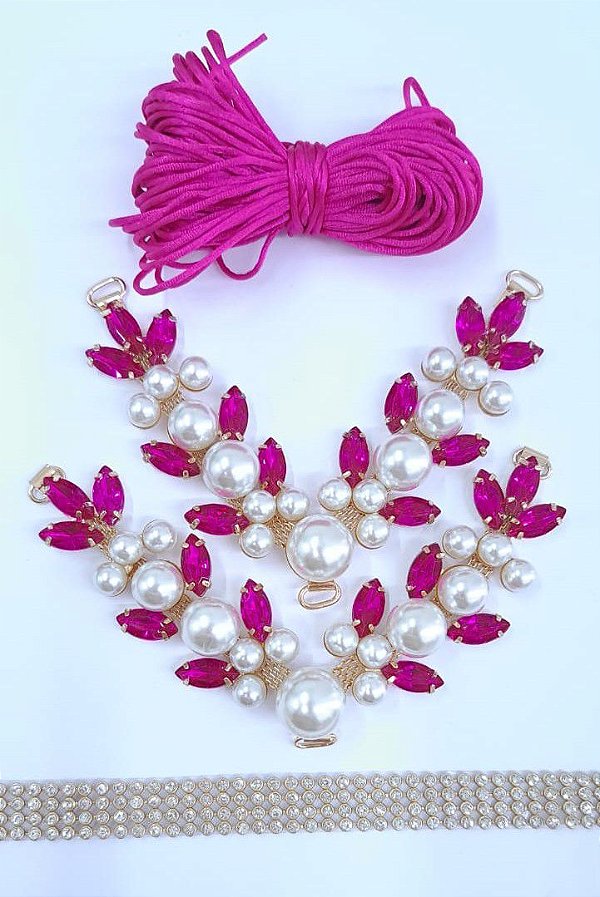 Kit Cabedal Pérolas Rosa Pink