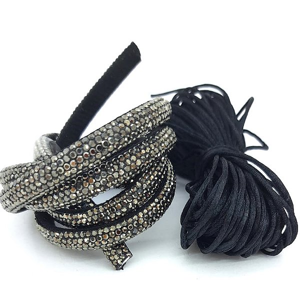 Kit meia cana brilho - Preto
