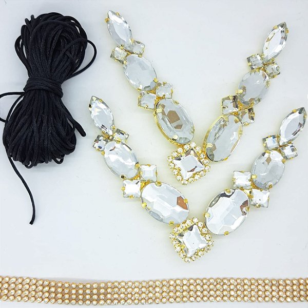 Kit Cabedal Banhado Realeza - cristal