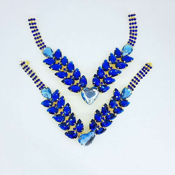 Cabedal em V Aura Sublime - azul