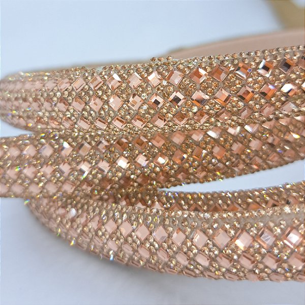 Tubo de Strass Meia Cana - Nude