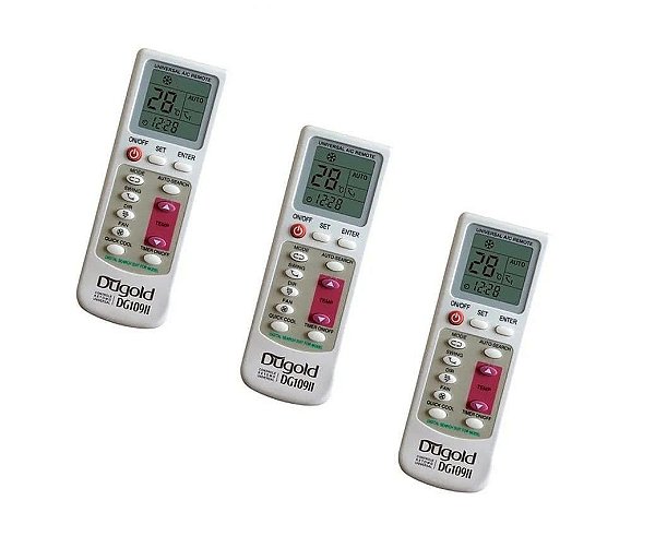 Kit 3 Controles Para Ar Condicionado Universal Split Dugold