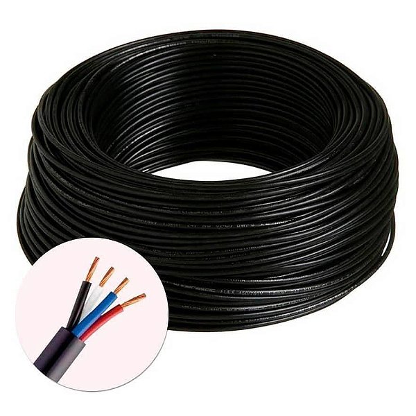 25 mts Cabo Pp Elétrica Ar Condicionado 6 x1,5mm Eletricista