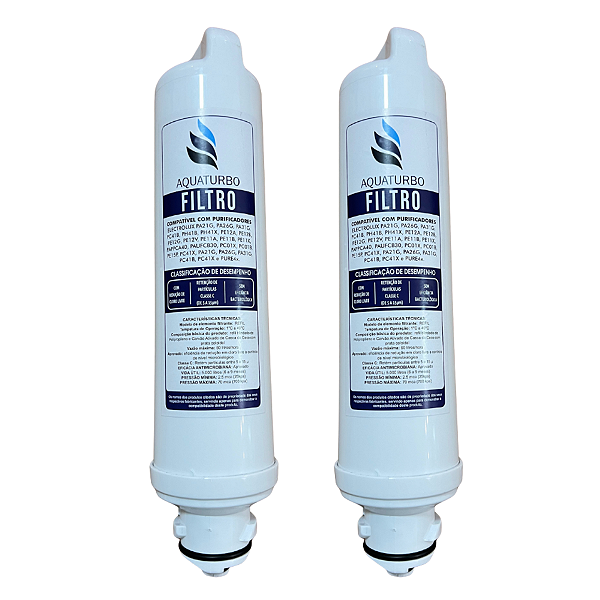 Kit 2 Filtros Refil Aquaturbo Compatível Electrolux PE11 PE11X PA21G PA26G PA31G