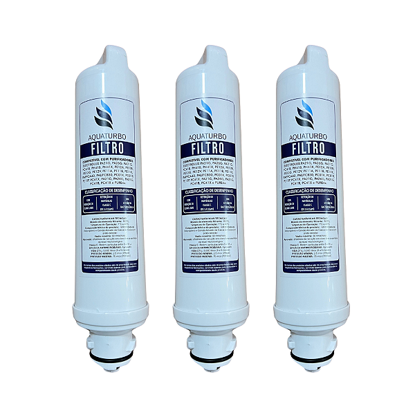 Kit 3 Filtros Refil Aquaturbo Compatível Electrolux PE11 PE11X PA21G PA26G PA31G