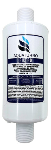 Refil Aquaturbo Multi Para Maquina De Gelo Suco E Café
