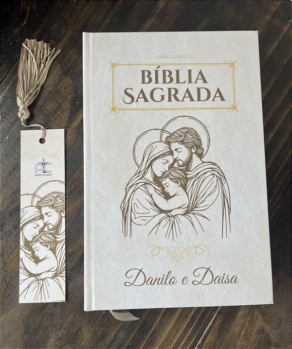 BÍBLIA CATÓLICA PERSONALIZADA LUXO COM ABAS