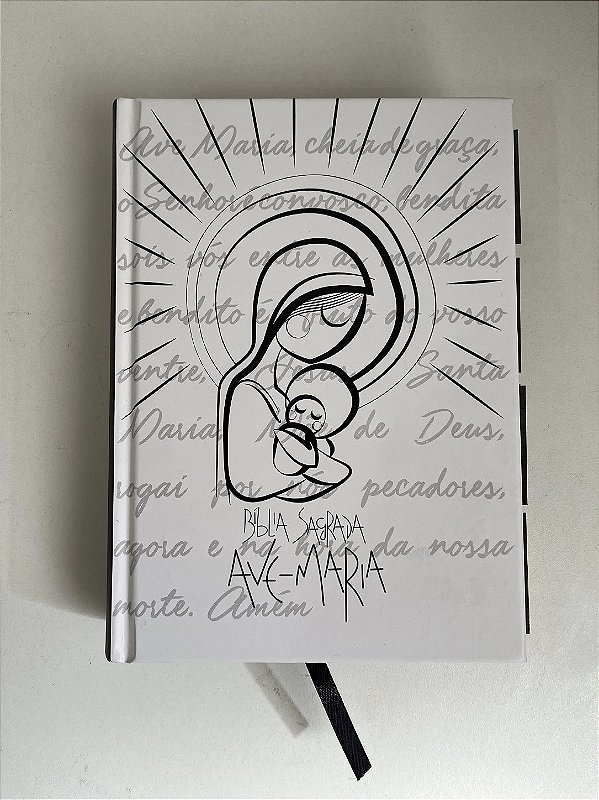 BÍBLIA AVE MARIA - CAPA PRETA NOSSA SENHORA - LUXO COM ABAS