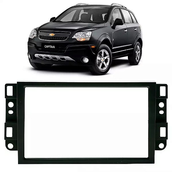 Moldura Painel Chevrolet Captiva 2008-2015 - 2 Din Preto Padrão Japonês/Chinês