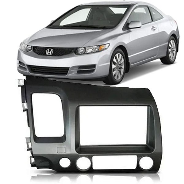 Moldura Painel Honda Civic 2007-2011 2 Din Preto Padrão Japonês Chinês