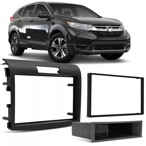 Moldura Painel 1 e 2 Din Honda CRV 2012 2013 2014 2015 2016 2017 2018 Com Porta Objeto Preto Multimidia Dvd Padrão Japonês Chinês