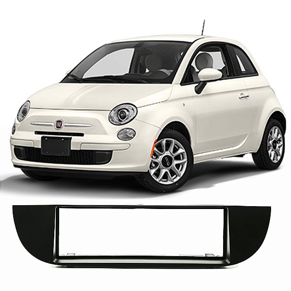 Moldura Painel 1 Din Fiat 500 2012-2017 Preto Padrão Japonês Chinês Multimídia