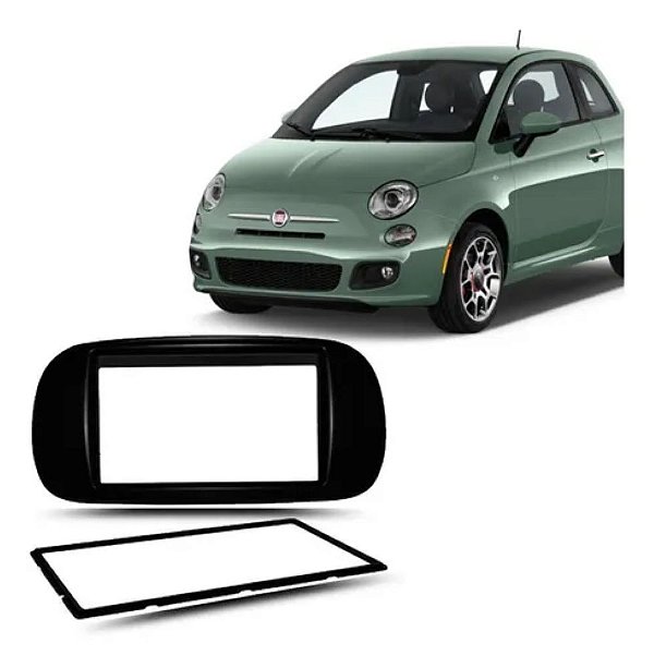Moldura Painel 2 Din Fiat 500 2012-2017 Preto Multimídia DVD Padrão Japonês Chinês