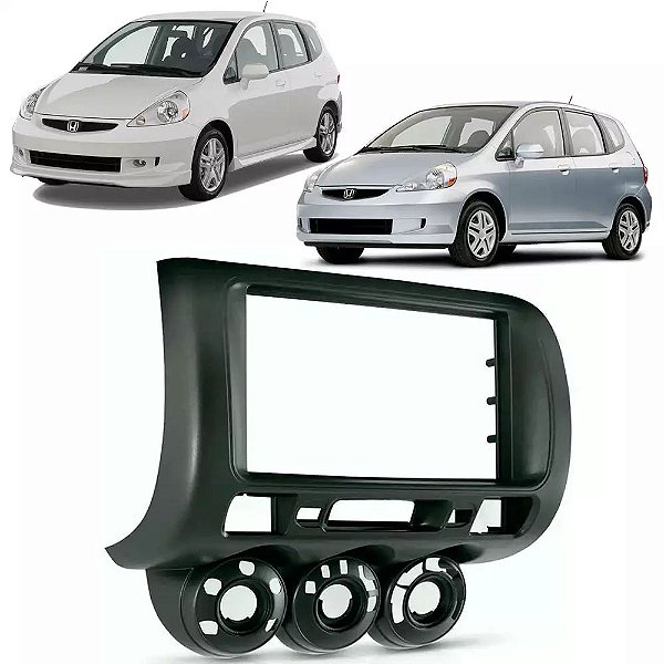 Moldura Painel 2 Din Honda Fit 2004-2008 Grafite Multimídia Padrão Chinês Japonês