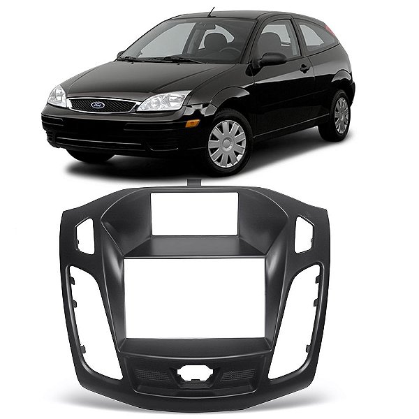 Moldura Painel Ford Focus 2011 2012 2013 2014 2015 2016 2 Din Preto Com Suporte Multimidia Dvd Padrão Japonês Chinês