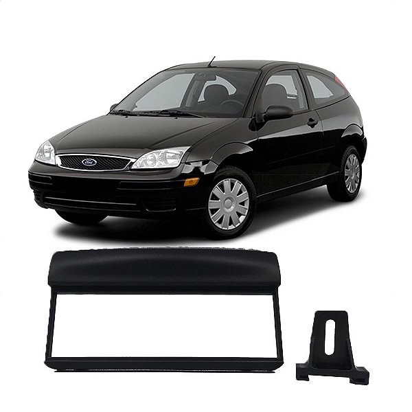 Moldura Painel Ford Focus 2001-2008 1 Din Preto Multimídia
