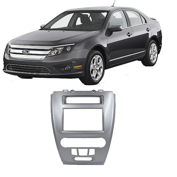 Moldura Painel Ford Fusion 2009 2010 2011 2012 2 Din Prata Multimidia Dvd Padrão Japonês Chinês
